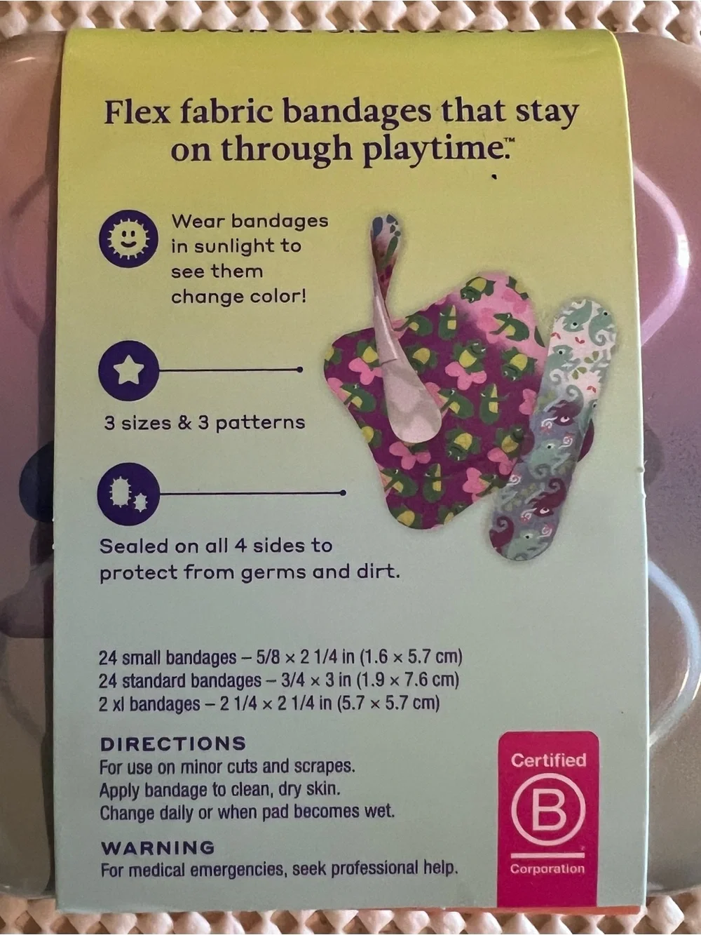 Welly Color Changing Bandages and Antiseptic First Aid Wipes Kidcore Whimsical